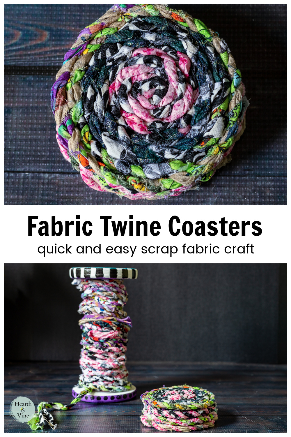 DIY Fabric Coasters from Fabric Twine Hearth and Vine