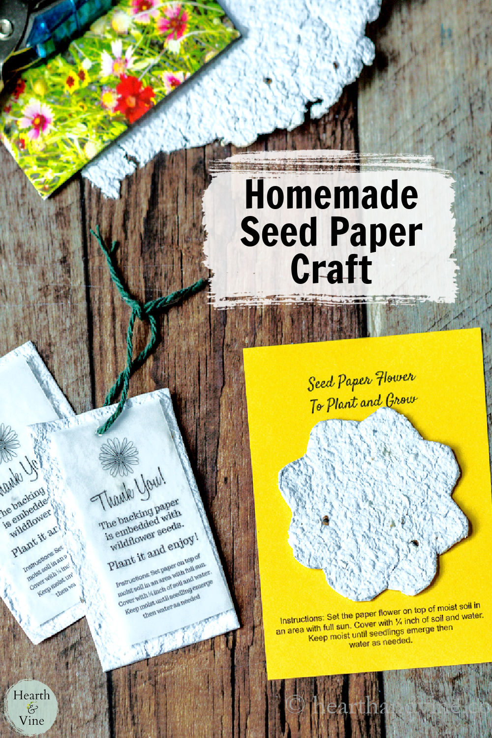 DIY Seed Paper Craft for Cards and Gift Tags | Hearth and Vine