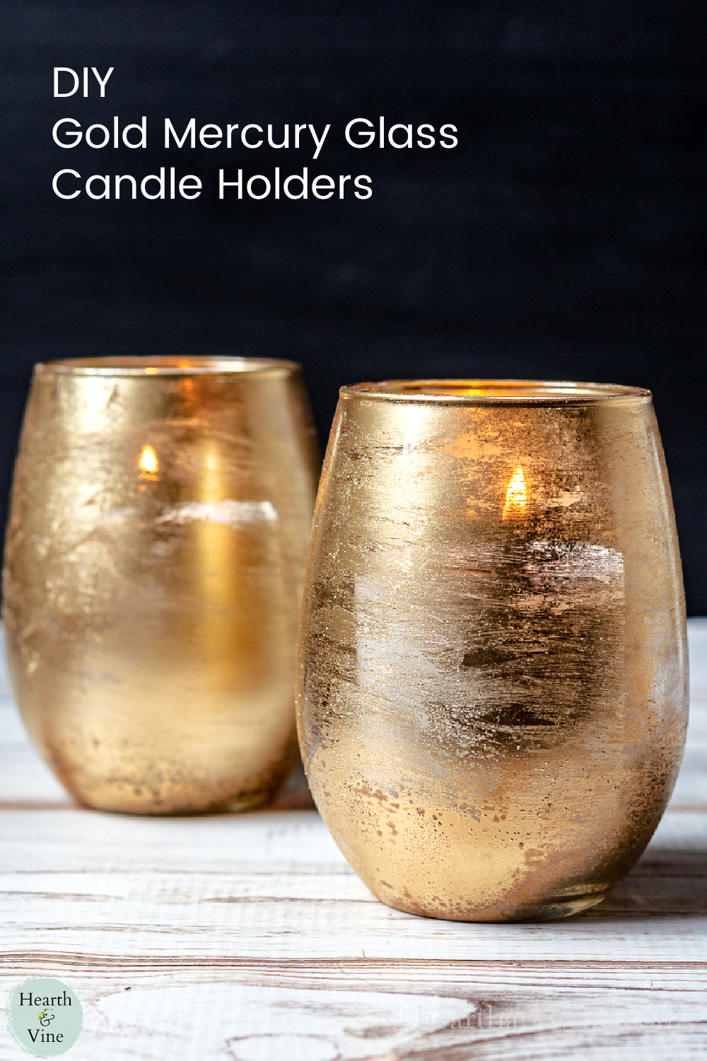 DIY Gold Mercury Glass Candle Holders Hearth and Vine