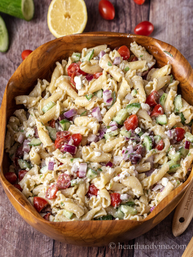 Feta Pasta Salad with Creamy Dressing Hearth and Vine