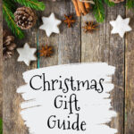 Wooden sign Christmas gift guide.