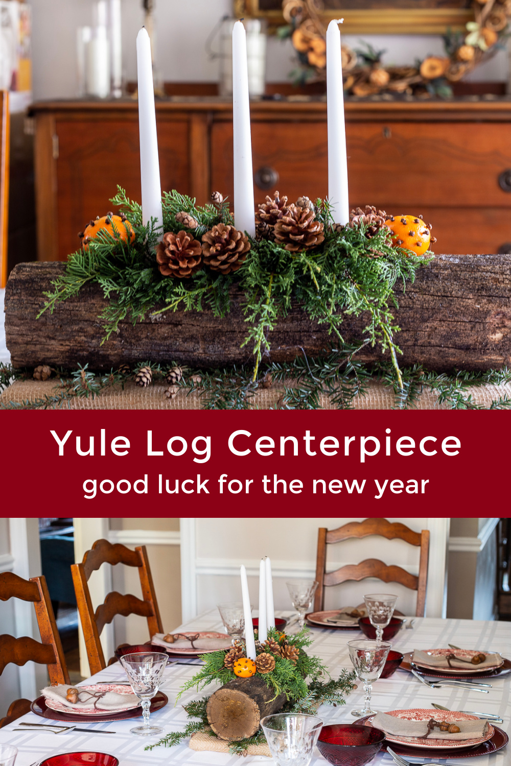 Yule Log Centerpiece for Your Christmas Table Hearth and Vine