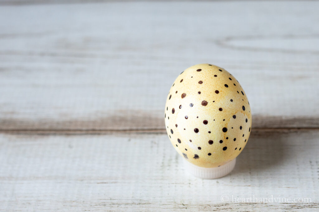 A speckled watercolor Easter egg.