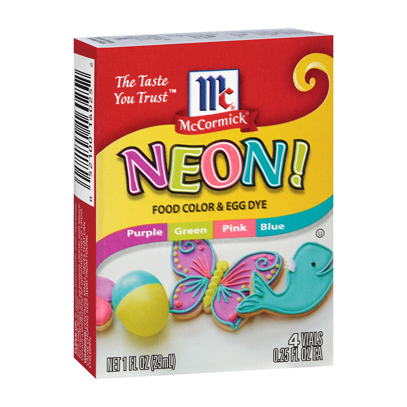 McCormick® Neon Assorted Food Color & Egg Dye, 4 count