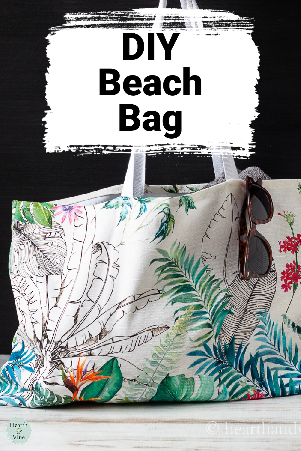 DIY Beach Bag Easy Sewing Tutorial Hearth and Vine