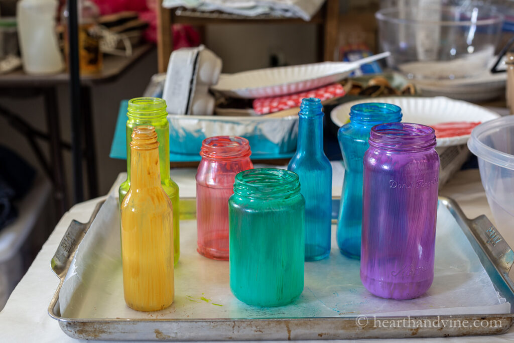 DIY Colored Glass Mason Jars