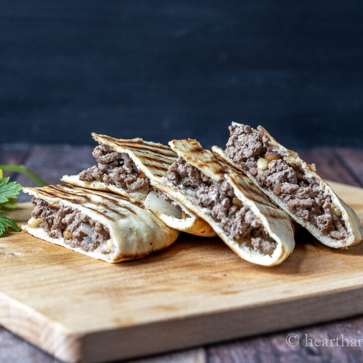 Lebanese Arayes - Grilled Pitas with Meat