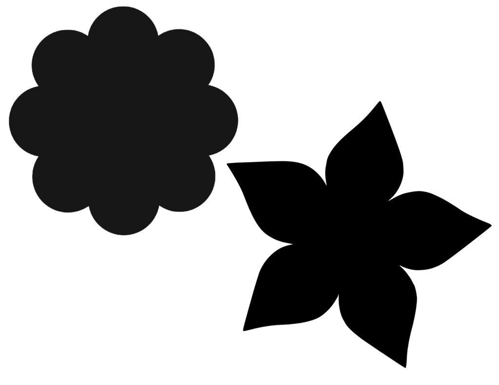 Rounded and pointed flower shape templates.