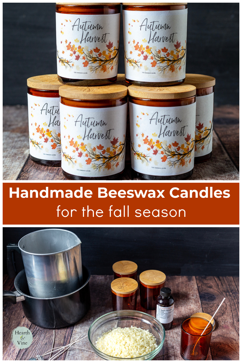 Making Beeswax Candles for Fall Hearth and Vine