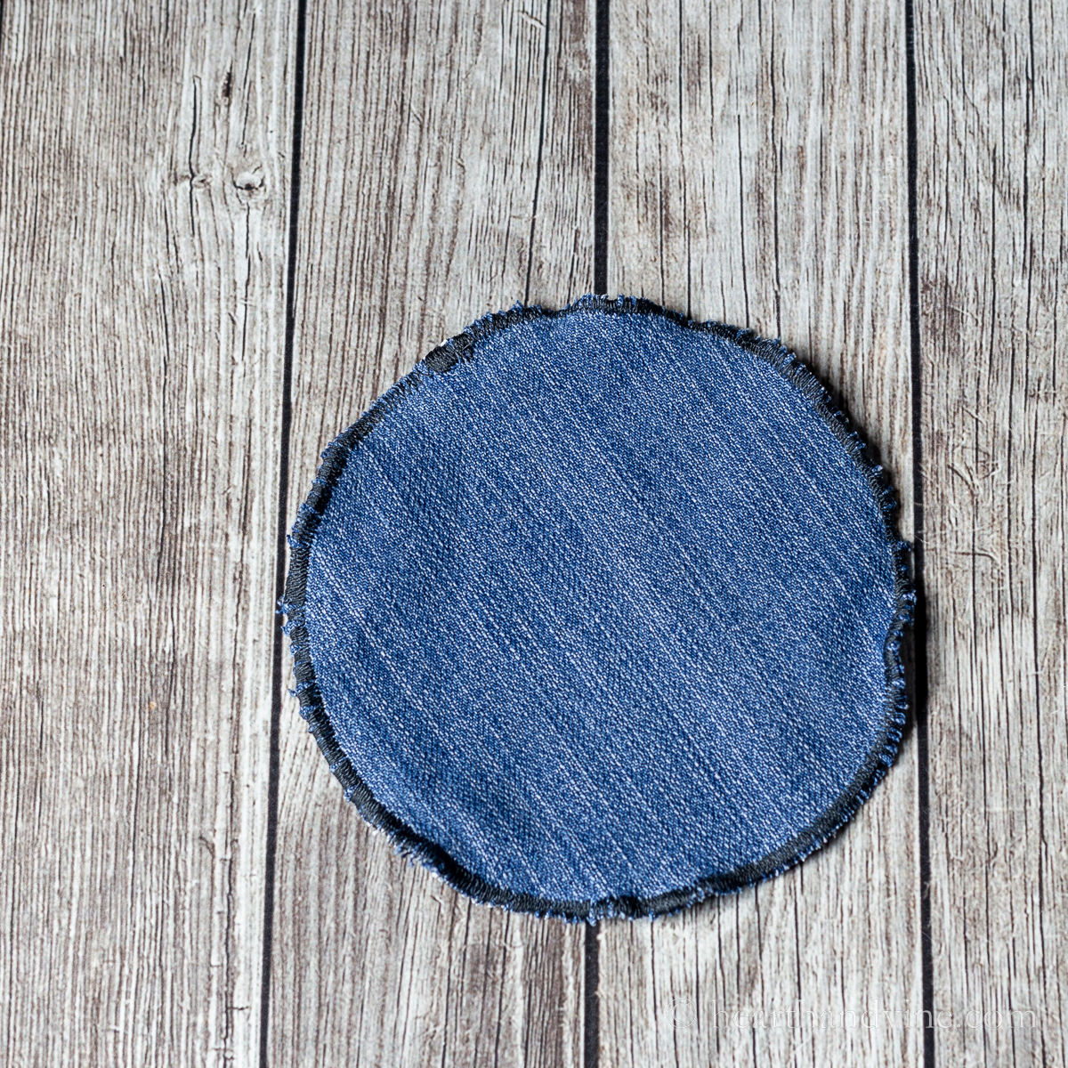 DIY jar opener in a circle from jeans and shelf liner.