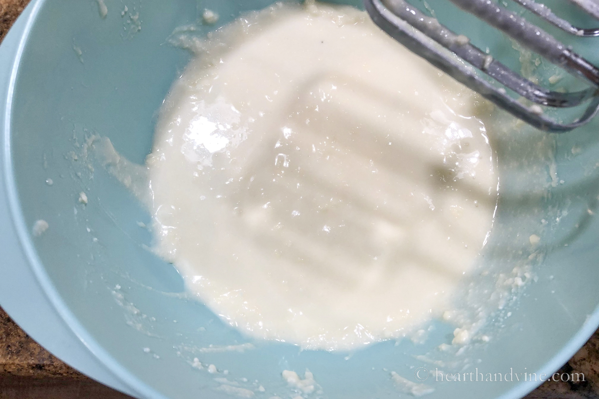 Butter, ricotta cheese and sugar beaten together until creamy.