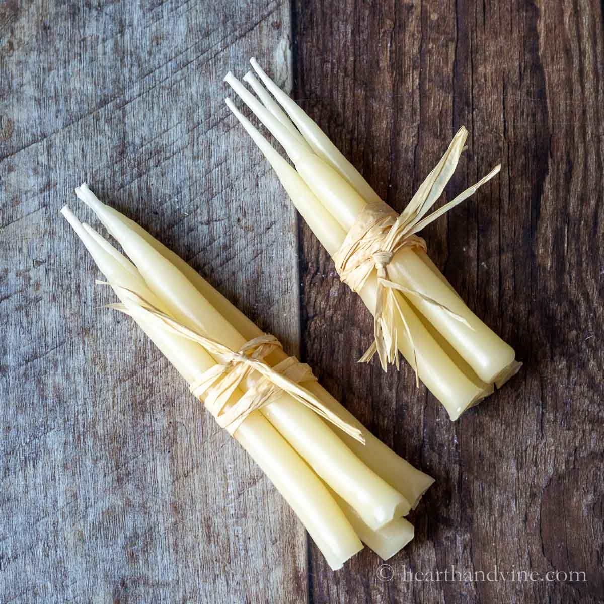 Small Natural Beeswax Taper Candles - Desert Vintage