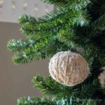 Twine ornament ball on the tree