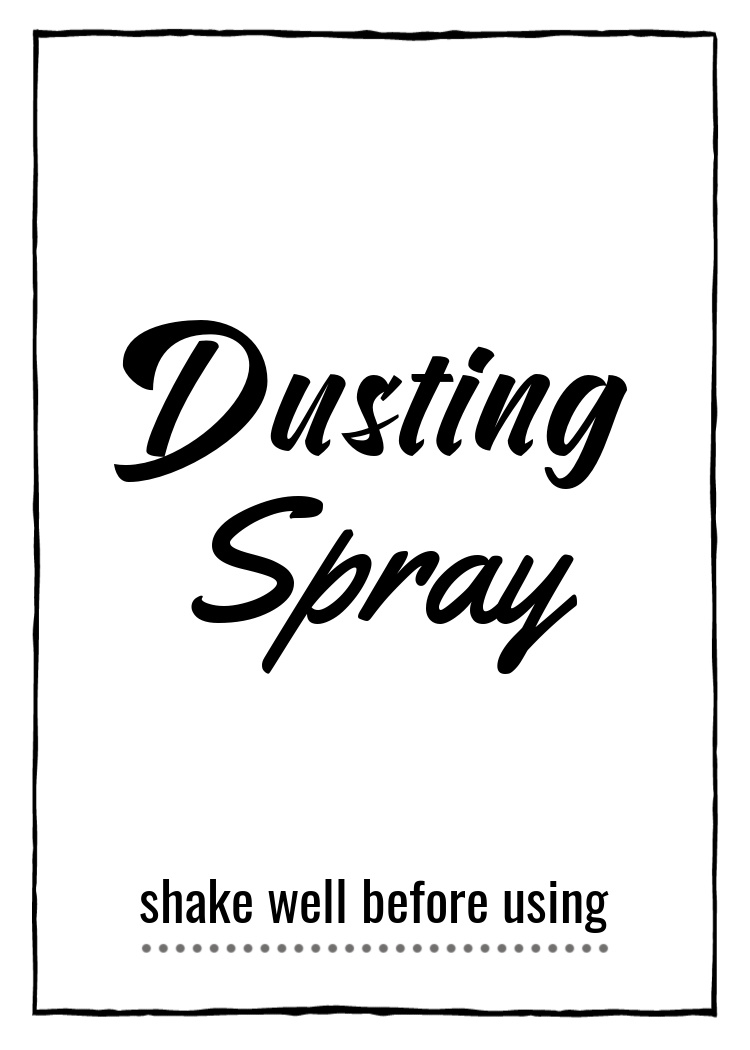 Dusting spray label.