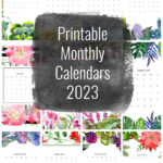 Floral 12 month calendar for 2023