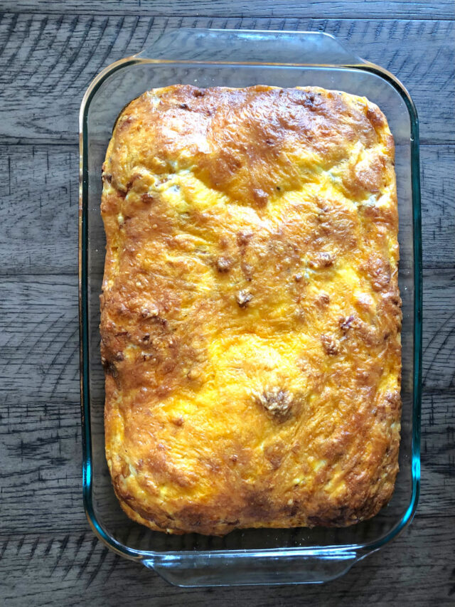 Breakfast Casserole with Biscuits and Bacon