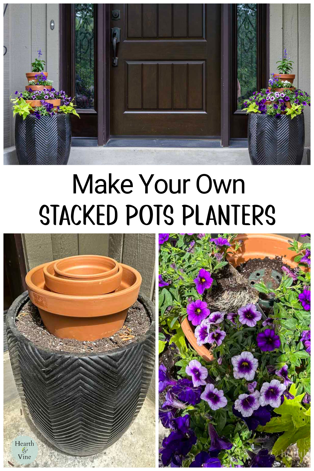 DIY Stacked Flower Pots Hearth and Vine