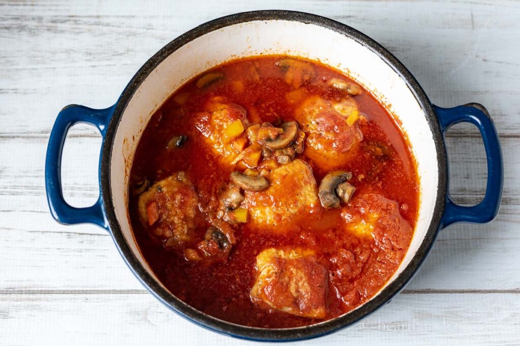 Dutch Oven Chicken Cacciatore Hearth and Vine