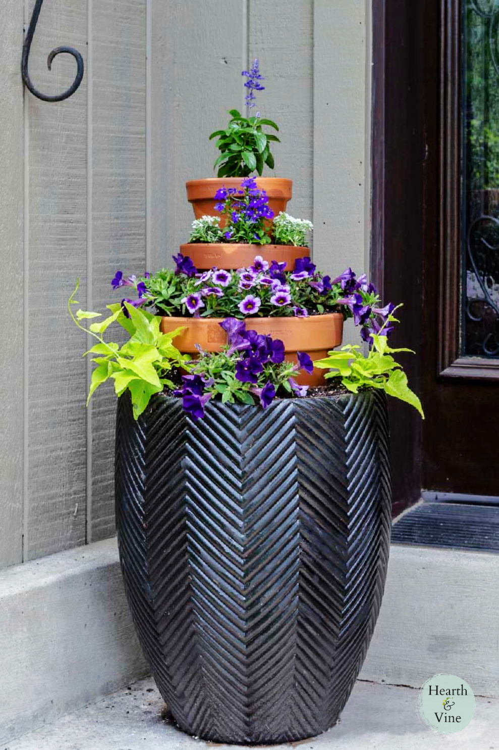 DIY Stacked Flower Pots Hearth and Vine