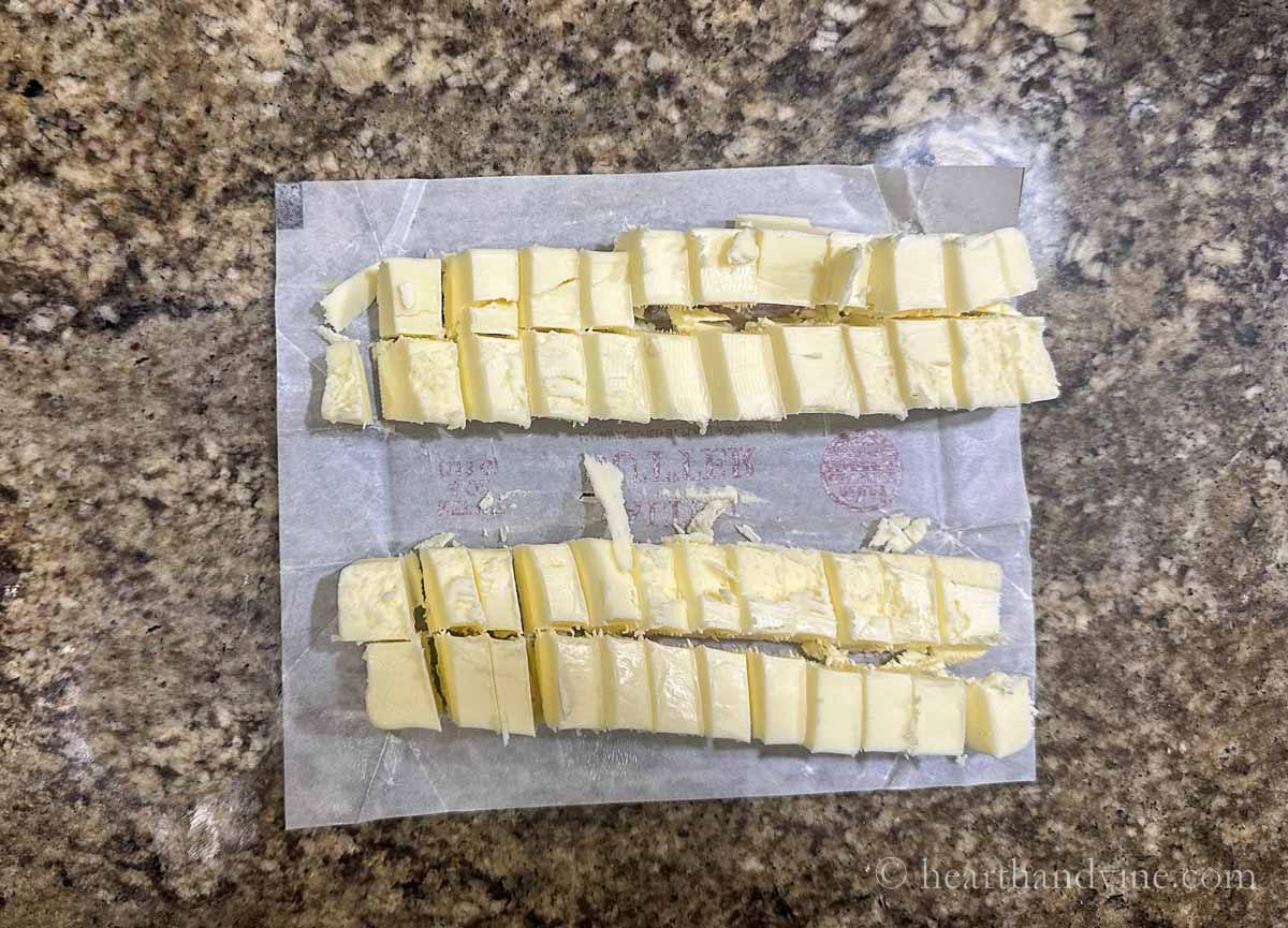 Cold cut up butter.