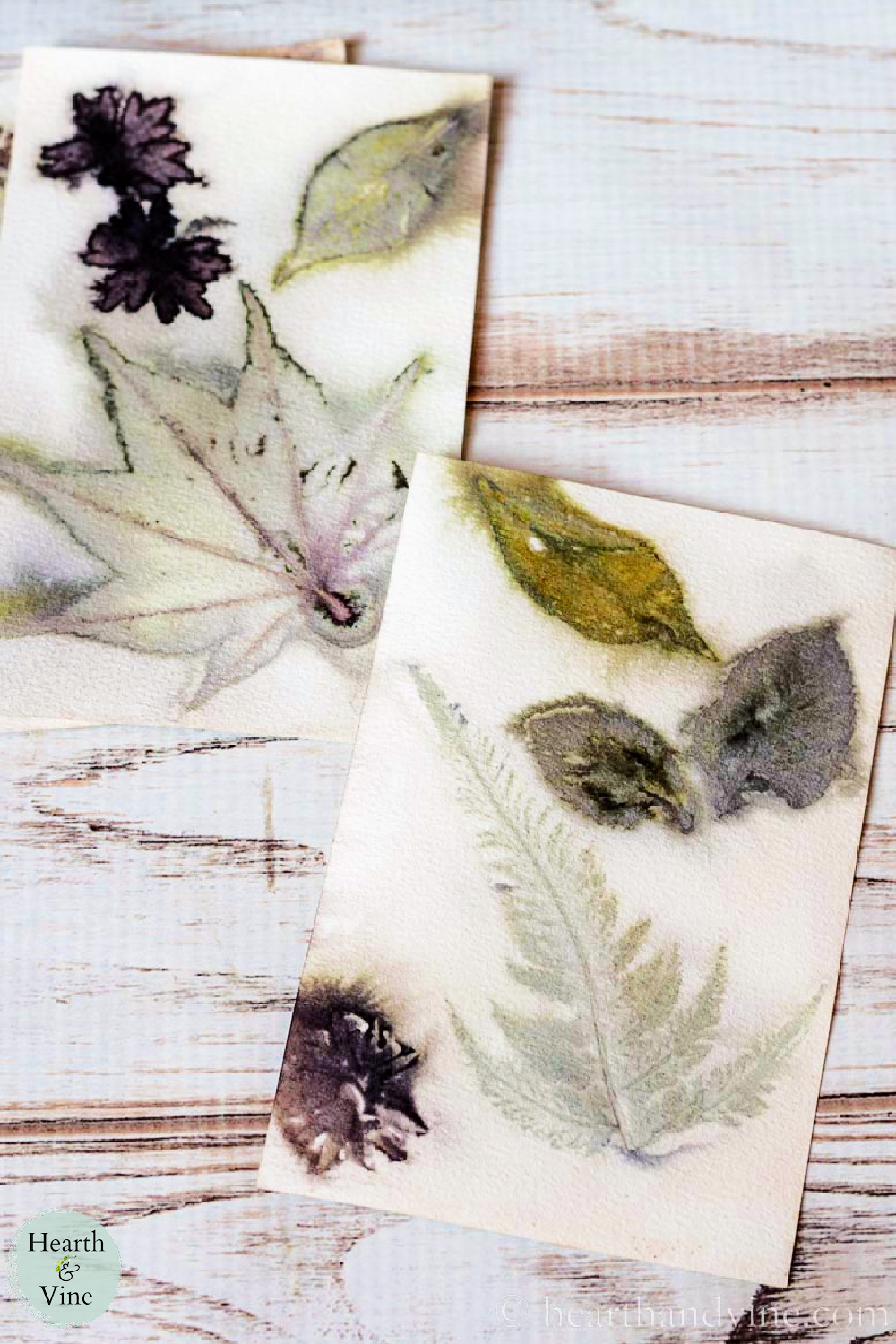 Eco Printing on Paper Craft Hearth and Vine