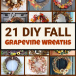 A collage of several fall grapevine based wreaths that can easily be made at home.