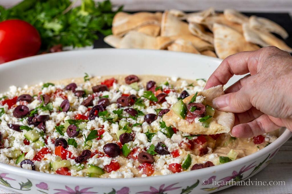 Greek Layered Hummus Dip Hearth and Vine
