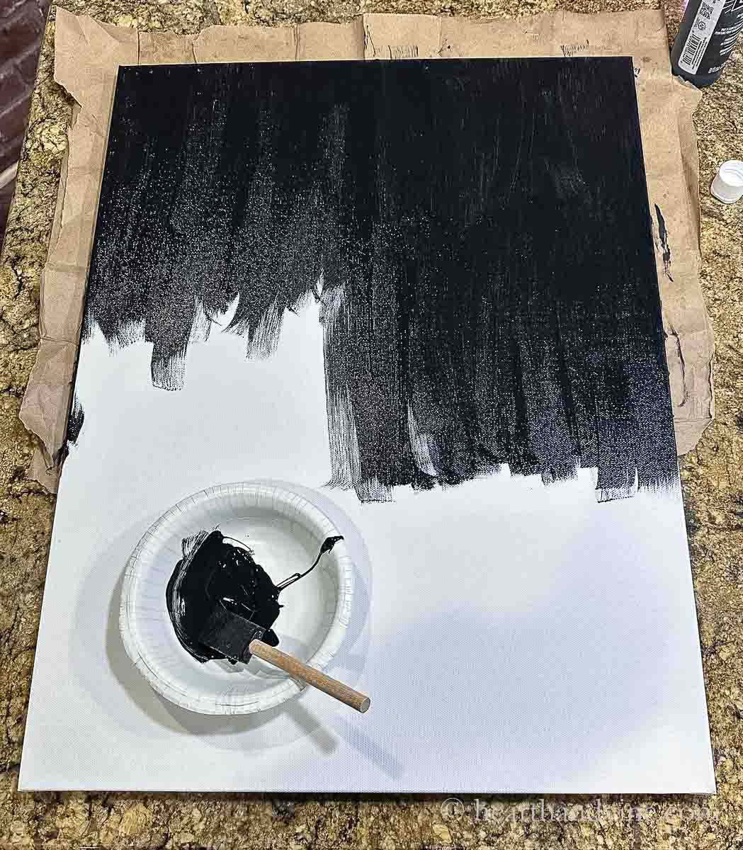 Canvas painted with black chalkboard paint.