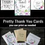 Floral and modern thank you cards you can print.