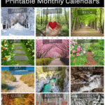 A collage of nature paths with the months of the year.