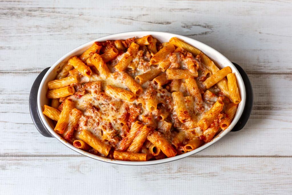 Baked Rigatoni with Sausage that Feeds a Crowd
