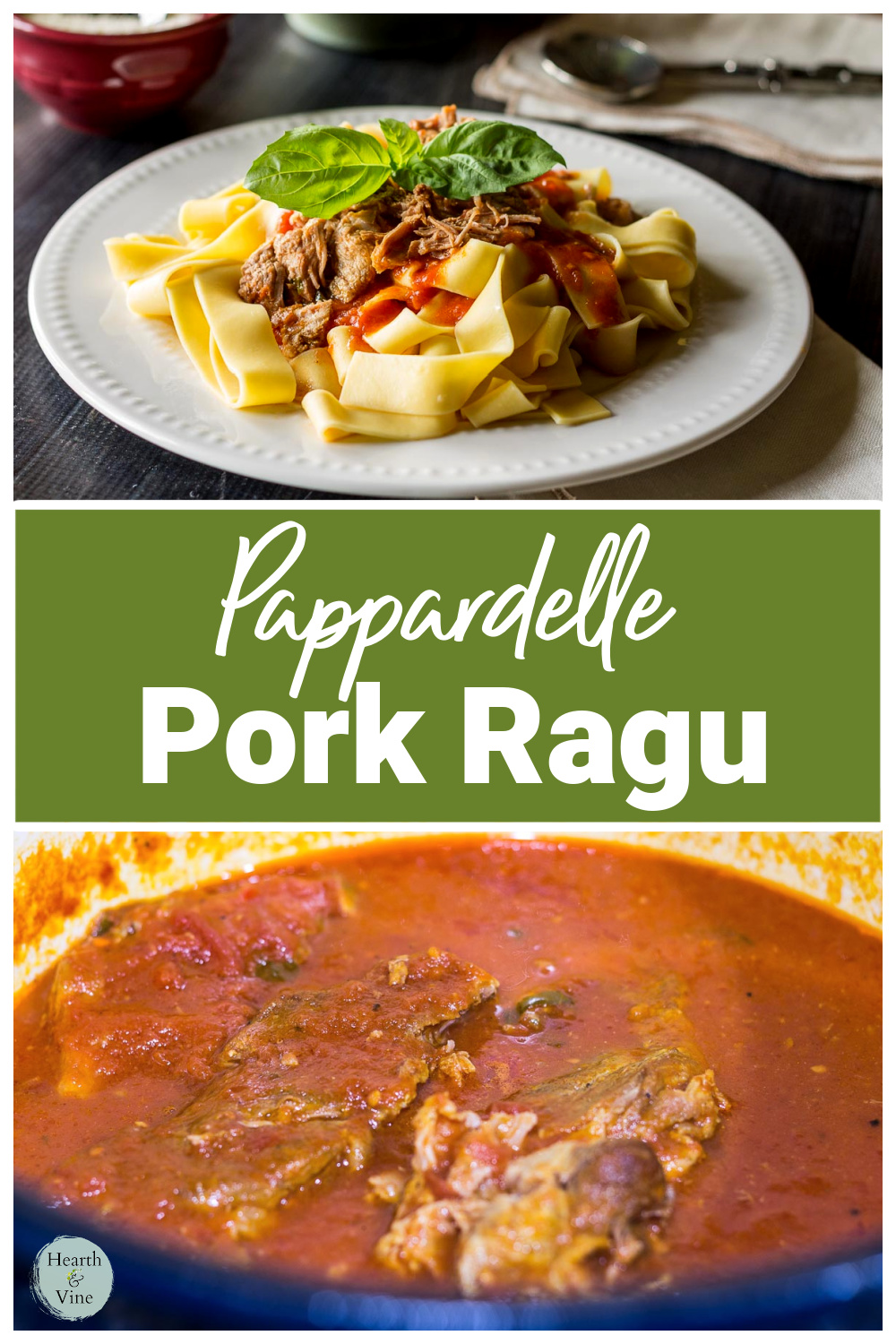 Portabella Ragu Pork Ragu with Pappardelle Pasta Inspired by Florence Italy