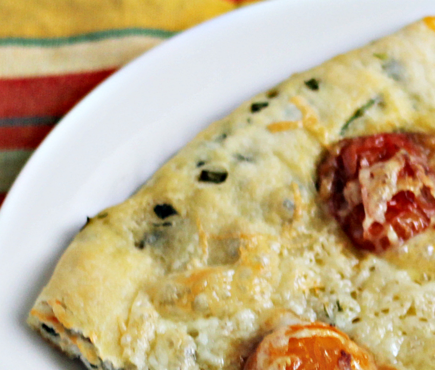 Herbs in pizza dough.