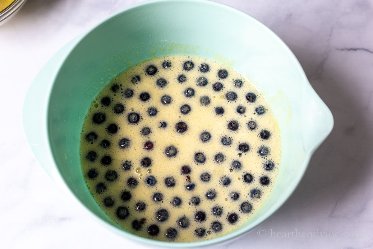 Lemon and blueberry filling.