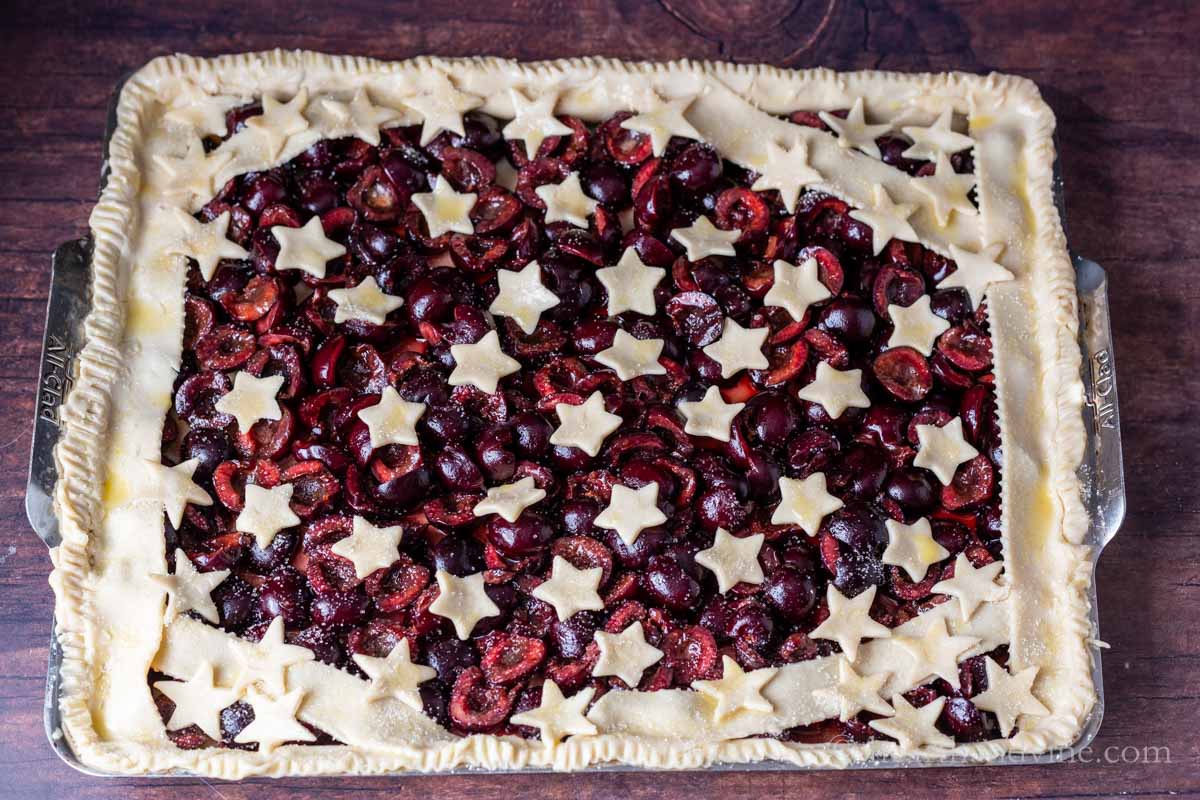The pie just before being baked.