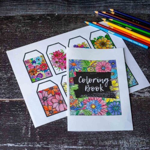 Flower Coloring Pages, Gift Tags and Book