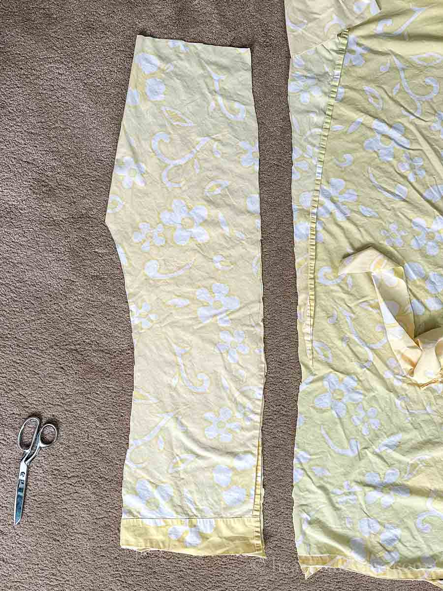 One piece of the PJ pants cut out.