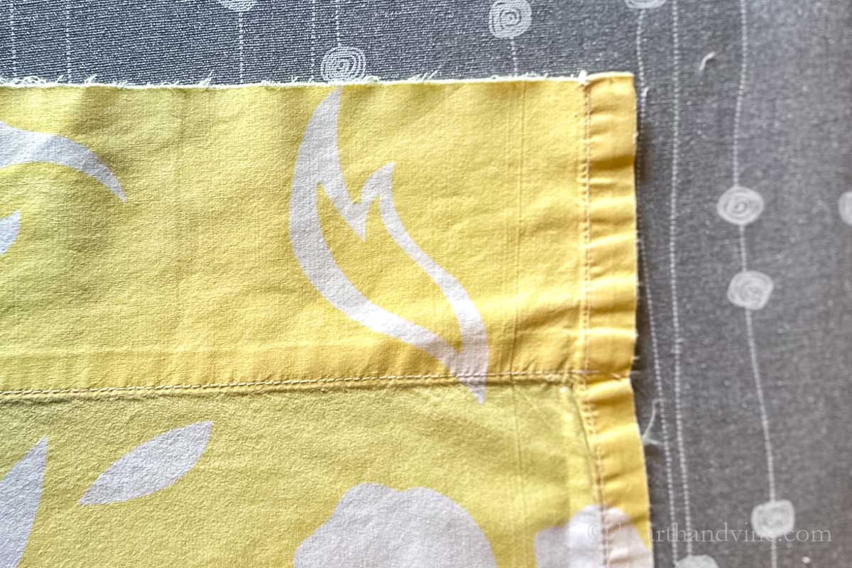 Hem area of old sheet.