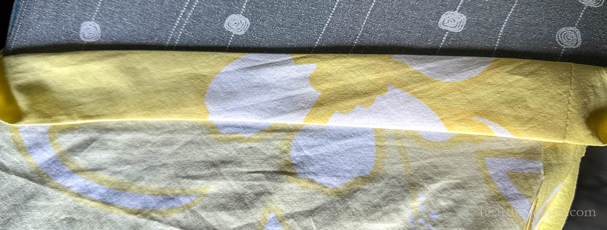 Double folded top edge for the waistband.