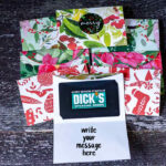 Holiday printed gift card holders.