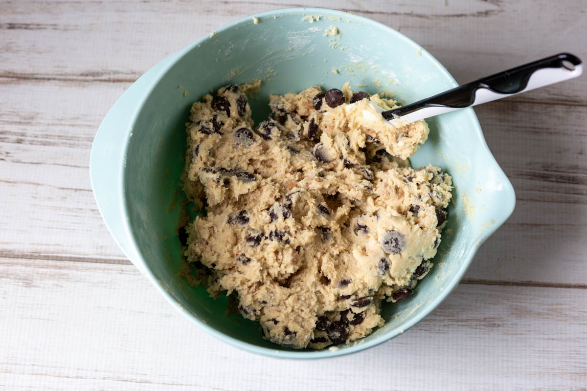 Completed cookie dough batter.