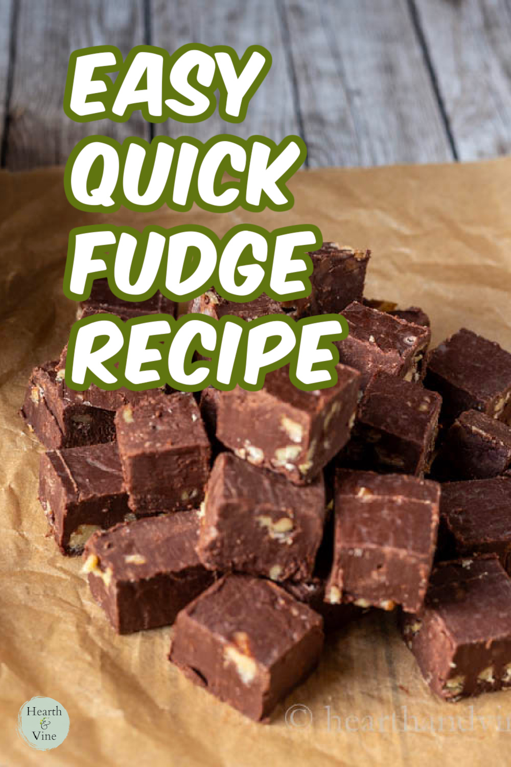 Stack of chocolate fudge with walnuts.