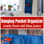 Jean organizer on the wall over the same flat on a table.