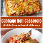 Stuffed cabbage casserole over a serving of the same.