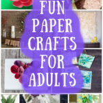 Eco paper, handmade paper, rolled paper and other paper crafts in a collage image.