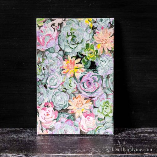 Succulents paint by numbers painting.
