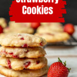 A stack of fresh strawberry cookies.