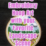 Mini embroidery hoop art with text overlay.