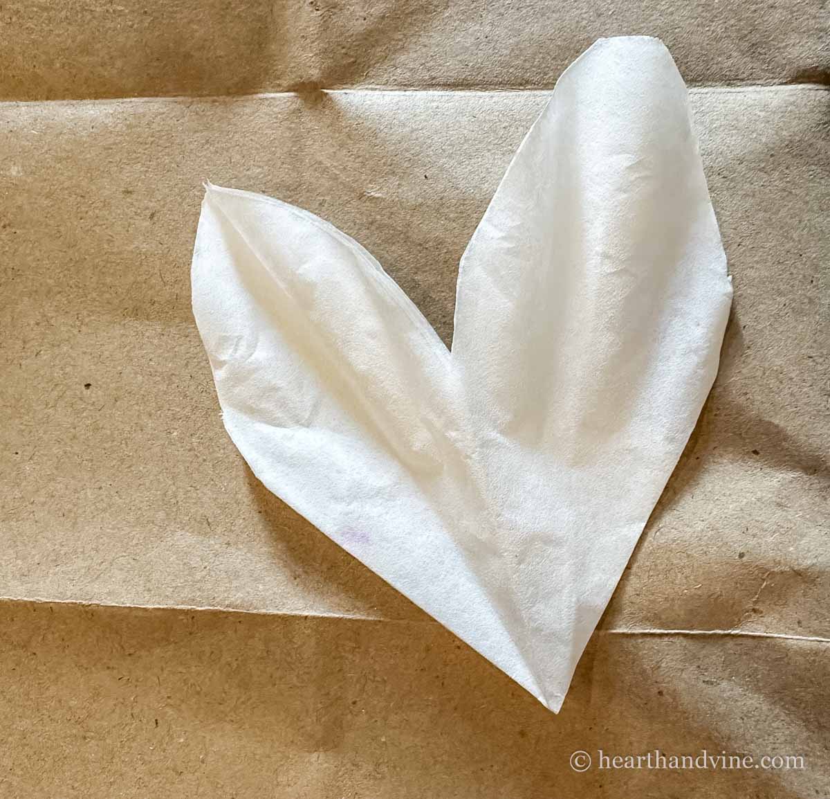 Coffee filter flower cut into segments.