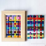 Two off loom weaving art pieces one is framed.